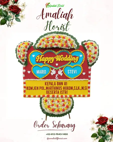 Papan Bunga Pernikahan Selindung Baru